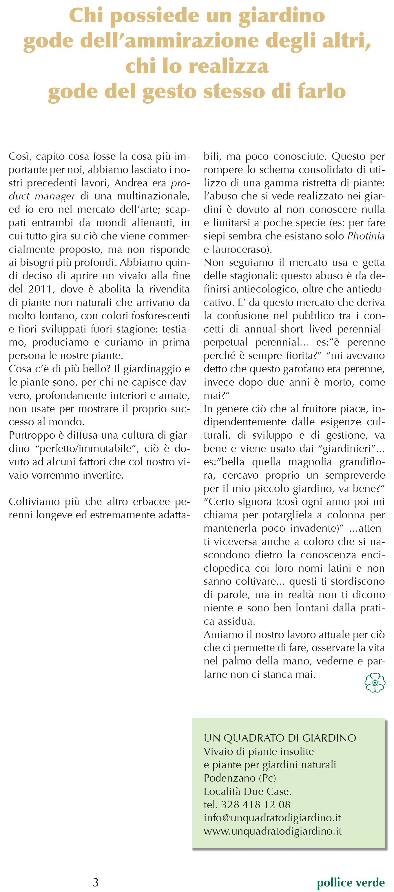 Un quadrato di giardino